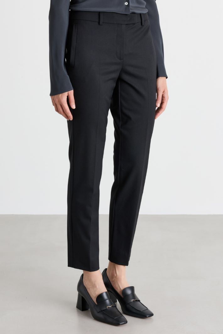Stretch Chino Trousers - BLACK - Intrend - 2