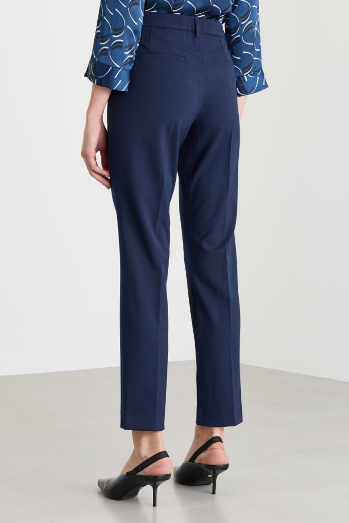 Pantalone chino in tessuto stretch - BLU - Intrend - 4