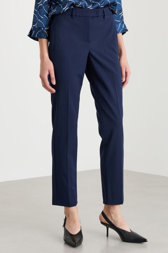 Pantalone chino in tessuto stretch - BLU - Intrend - 2
