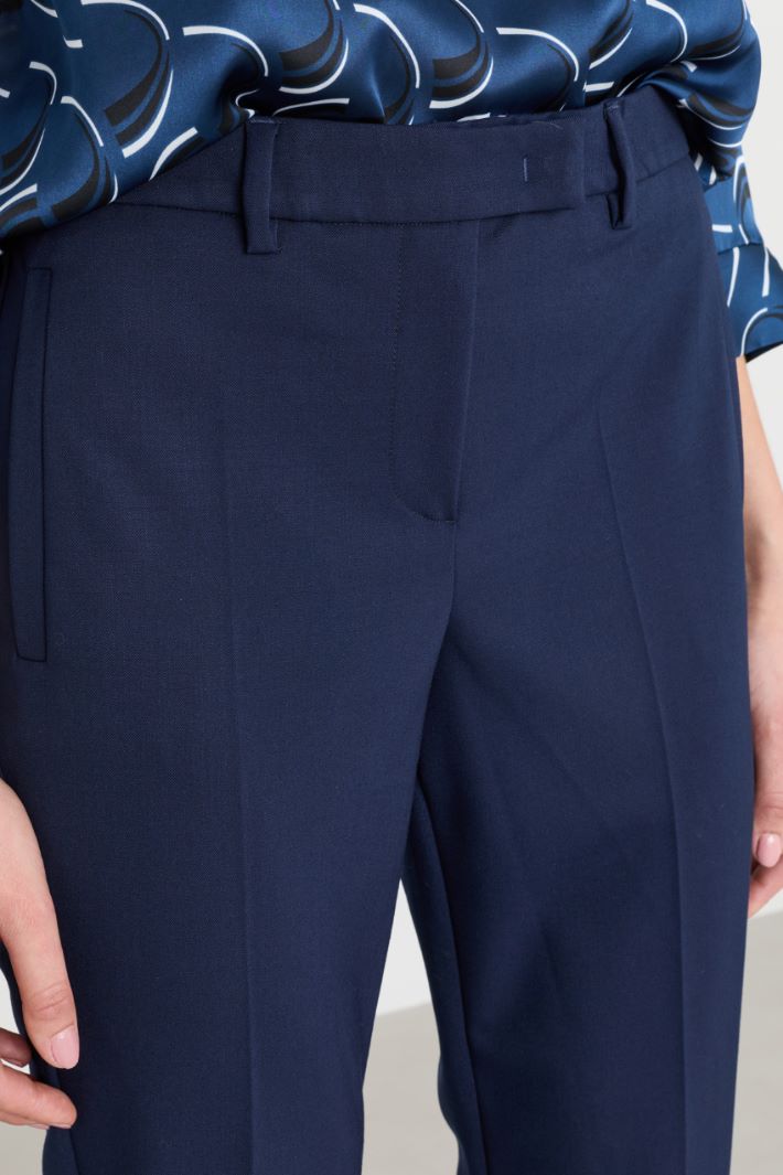 Pantalone chino in tessuto stretch - BLU - Intrend - 3
