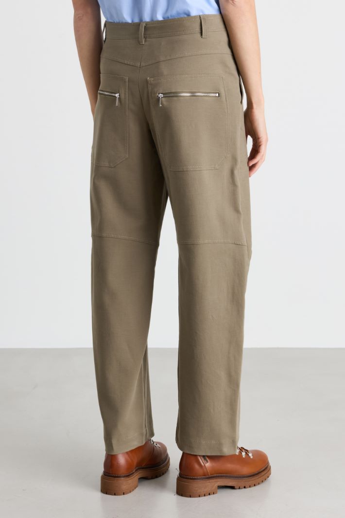 Pantalone barrel con maxi tasche - VERDE - Intrend - 4