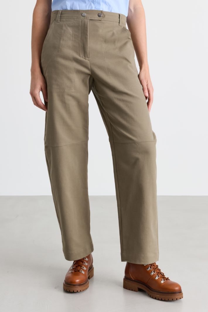 Pantalone barrel con maxi tasche - VERDE - Intrend - 2