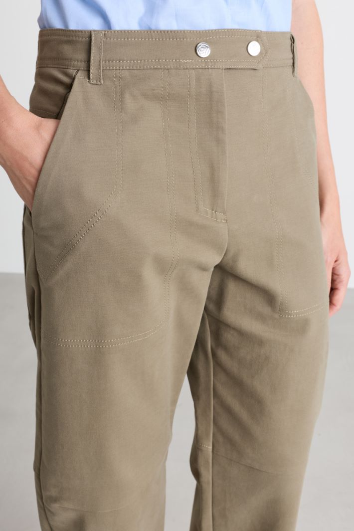 Pantalone barrel con maxi tasche - VERDE - Intrend - 3