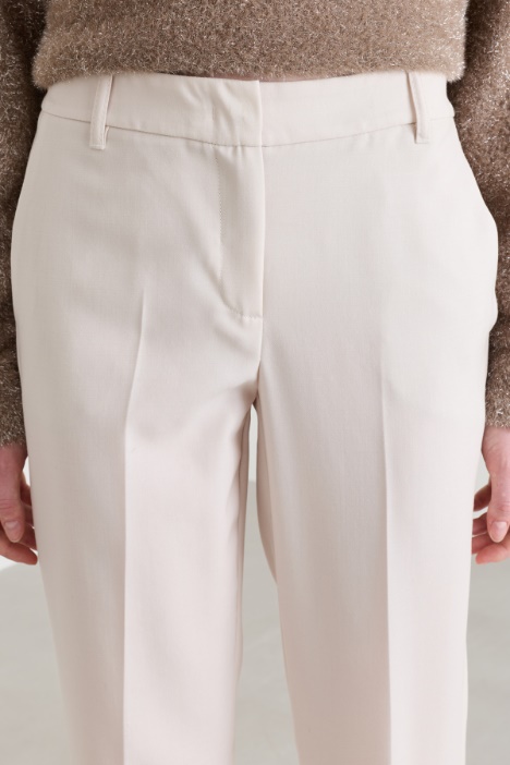 Pantalone in gabardina di pura lana