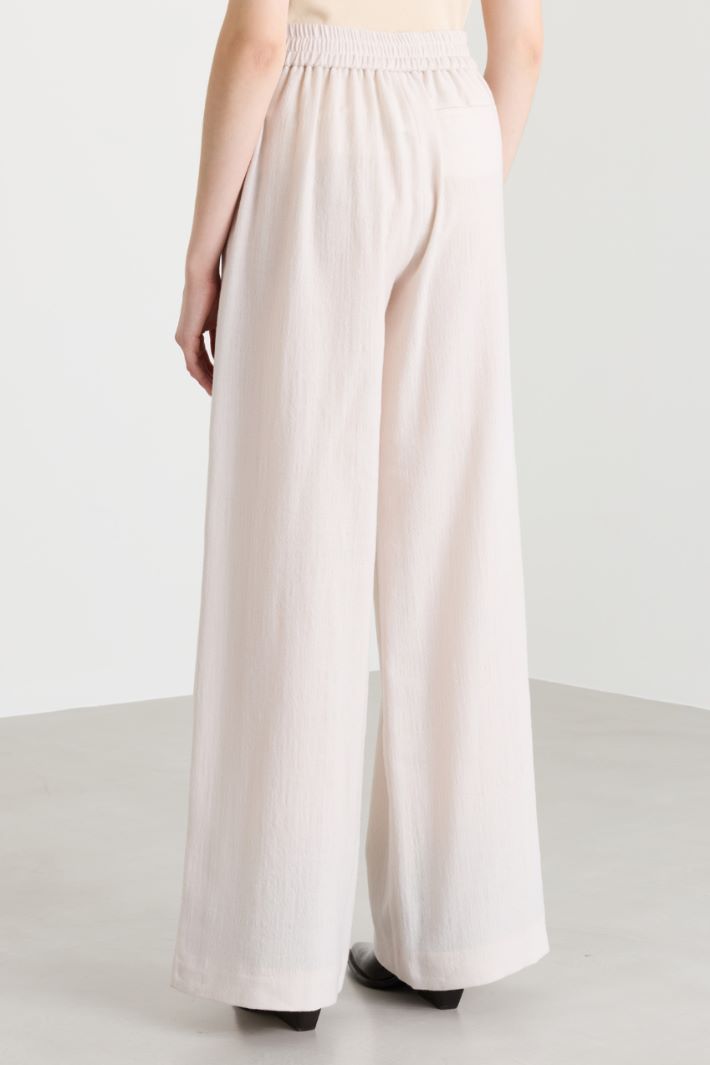 Pantalone dritto con inserto elastico in vita - BIANCO - Intrend - 4