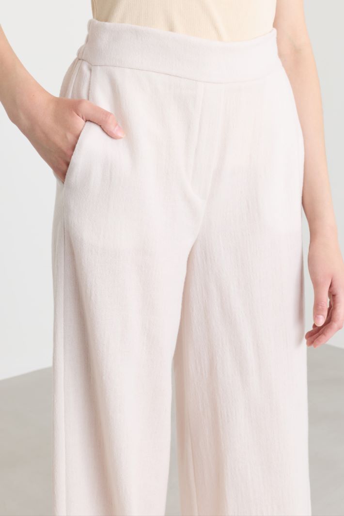 Pantalone dritto con inserto elastico in vita - BIANCO - Intrend - 3