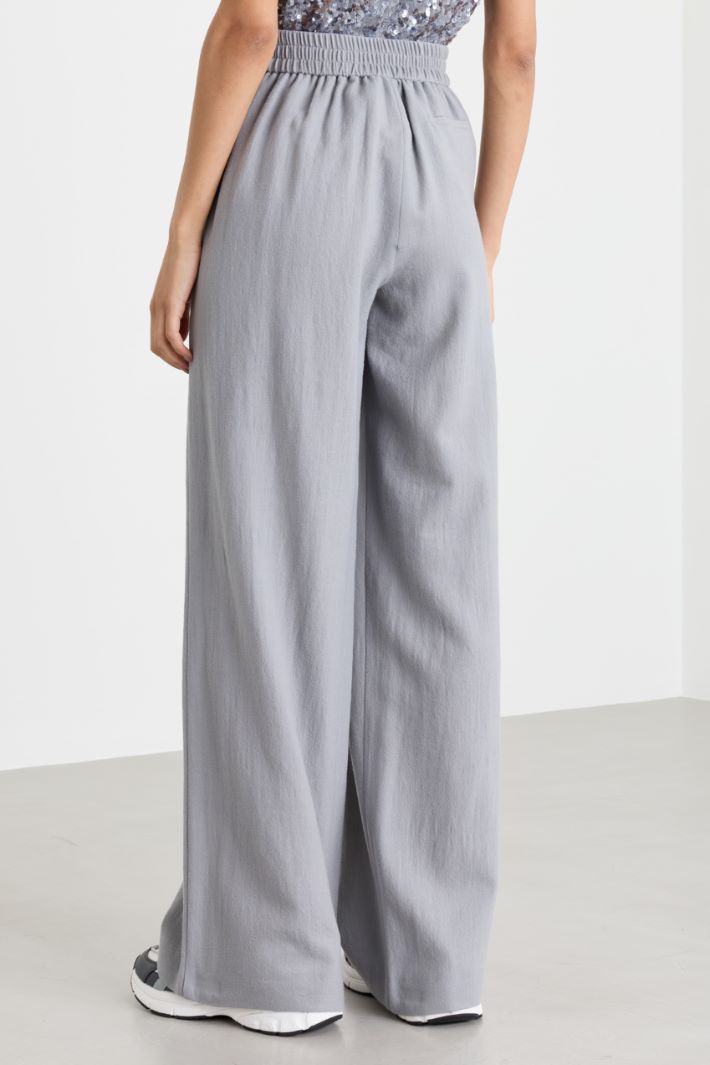 Pantalone dritto con inserto elastico in vita - GRIGIO - Intrend - 4