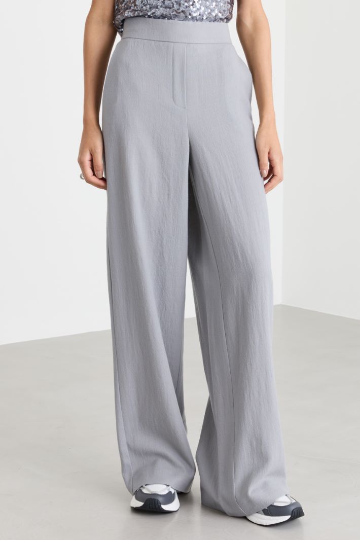 Pantalone dritto con inserto elastico in vita - GRIGIO - Intrend - 2
