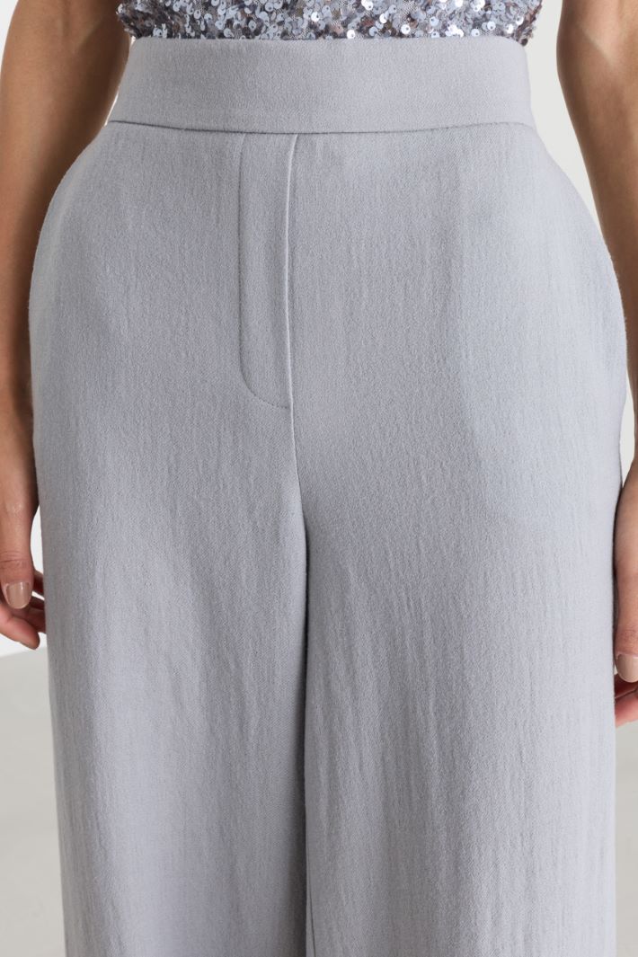 Pantalone dritto con inserto elastico in vita - GRIGIO - Intrend - 3
