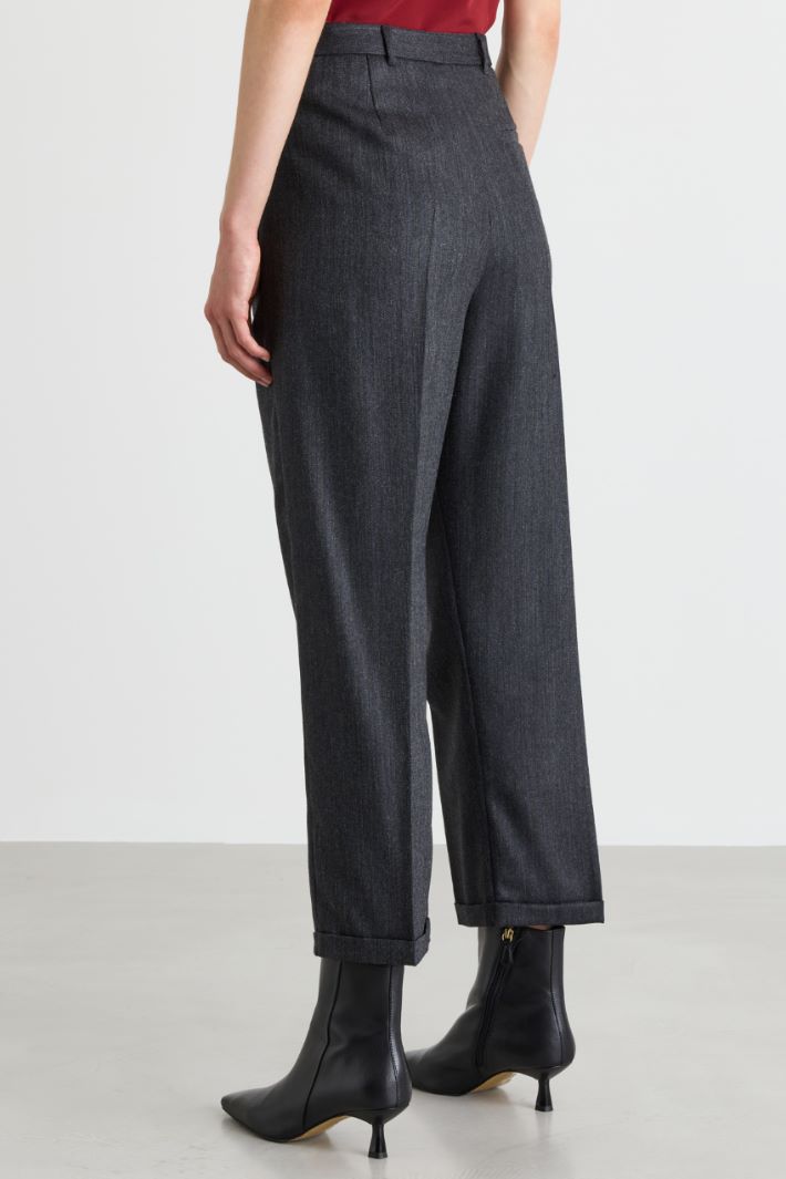 Pleated Trousers - GREY - Intrend - 4