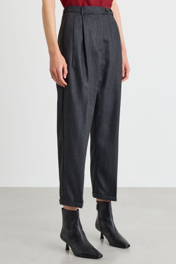 Pleated Trousers - GREY - Intrend - 2