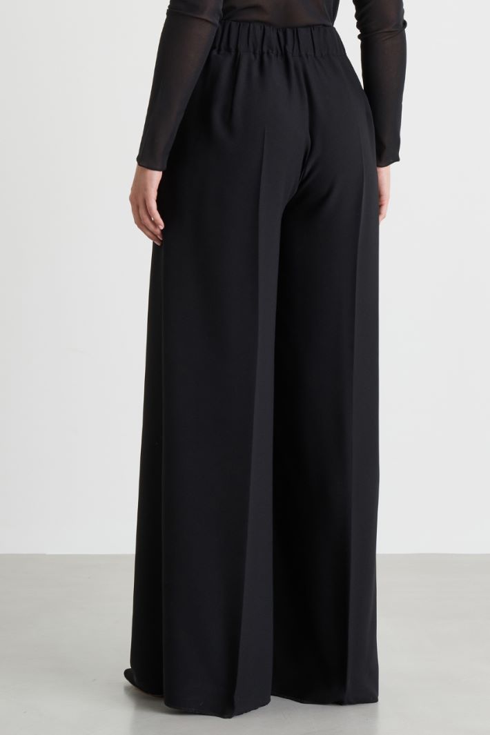 Matte satin trousers - BLACK - Intrend - 4