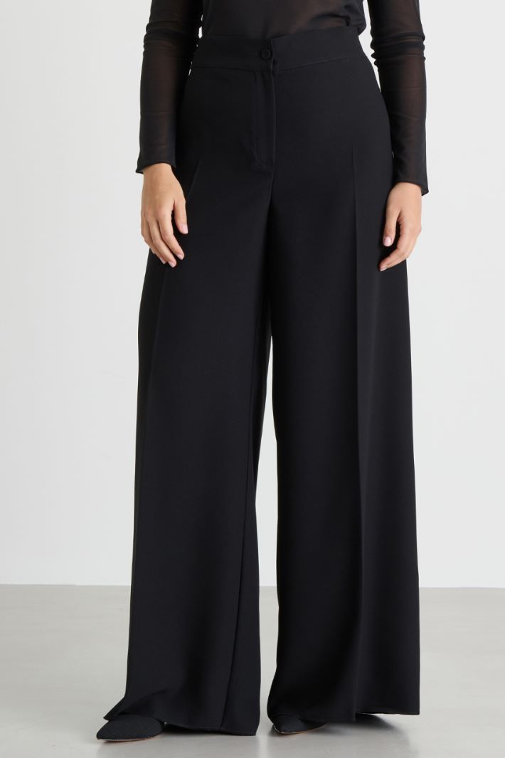 Matte satin trousers - BLACK - Intrend - 2