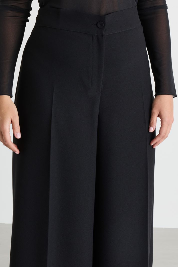 Matte satin trousers - BLACK - Intrend - 3