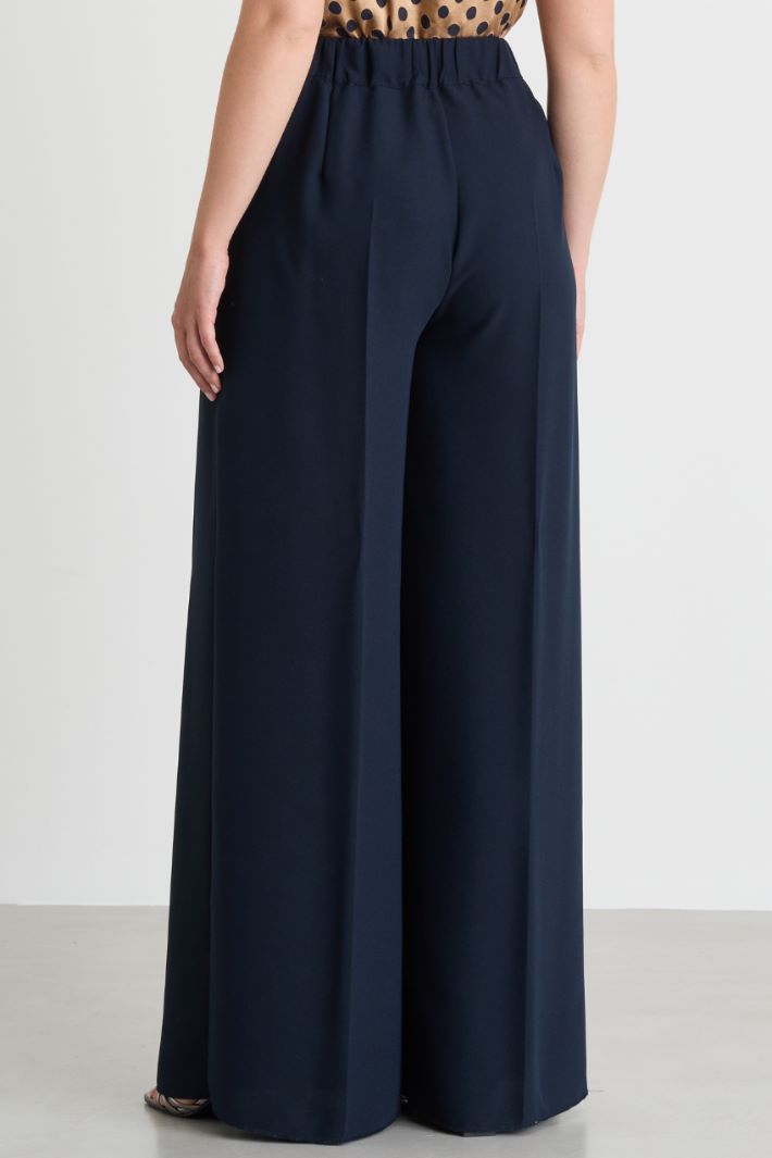 Pantalon en satin mat - BLEU - Intrend - 4