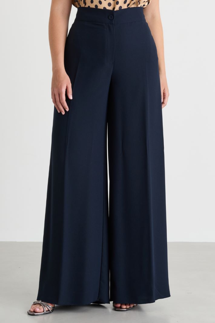 Pantalon en satin mat - BLEU - Intrend - 2
