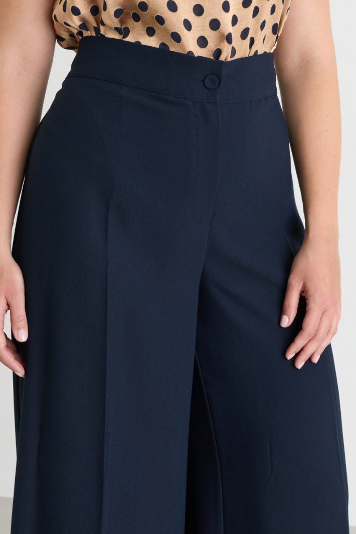 Pantalon en satin mat - BLEU - Intrend - 3