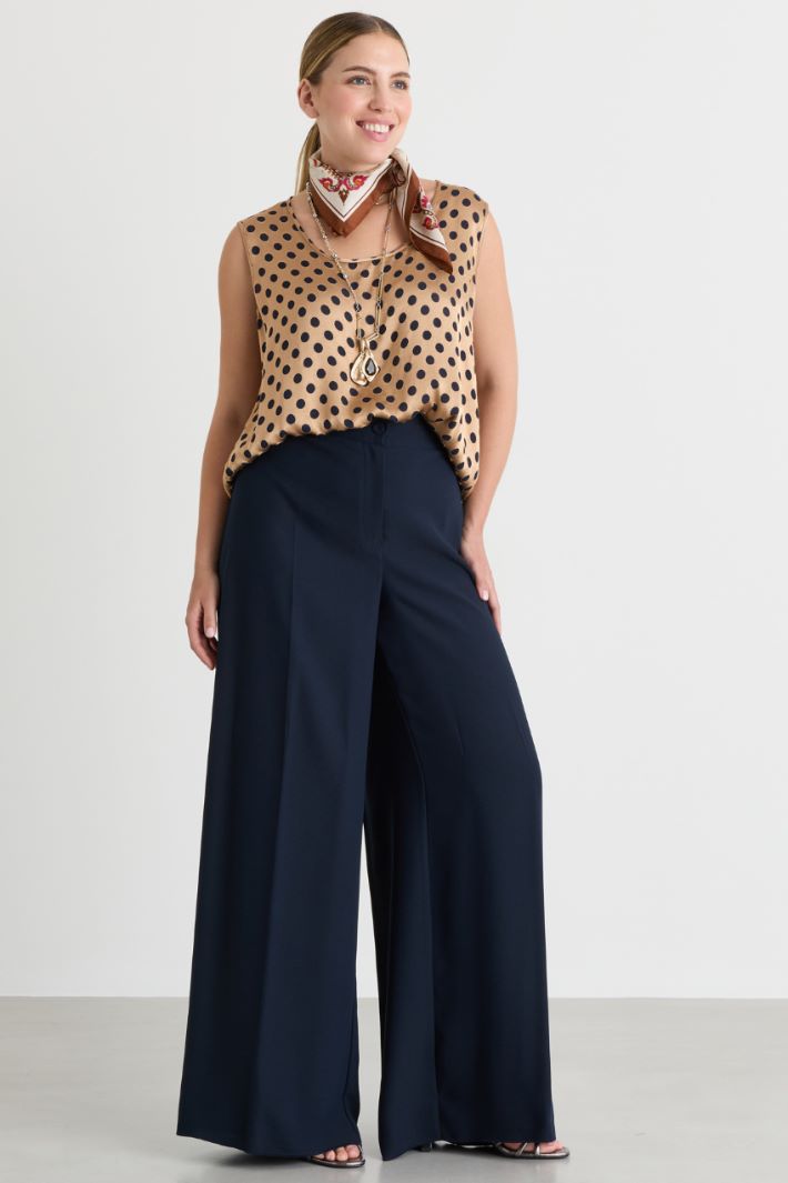 Pantalon en satin mat - BLEU - Intrend