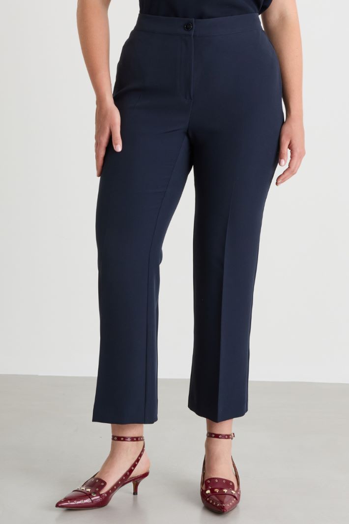 Cropped flared trousers - BLUE - Intrend - 2