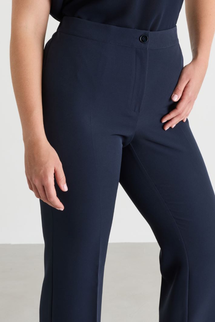 Cropped flared trousers - BLUE - Intrend - 3