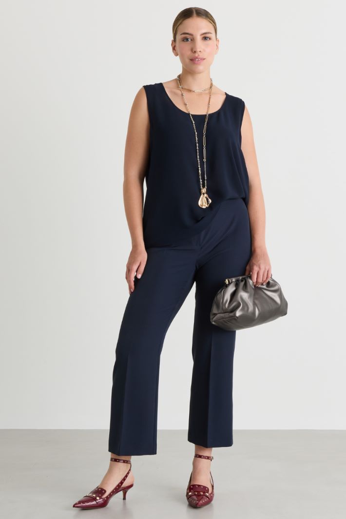 Cropped flared trousers - BLUE - Intrend