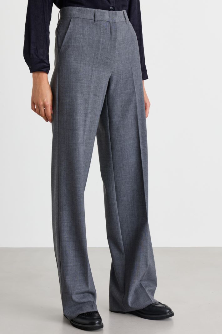 Stretch canvas trousers - GREY - Intrend - 2