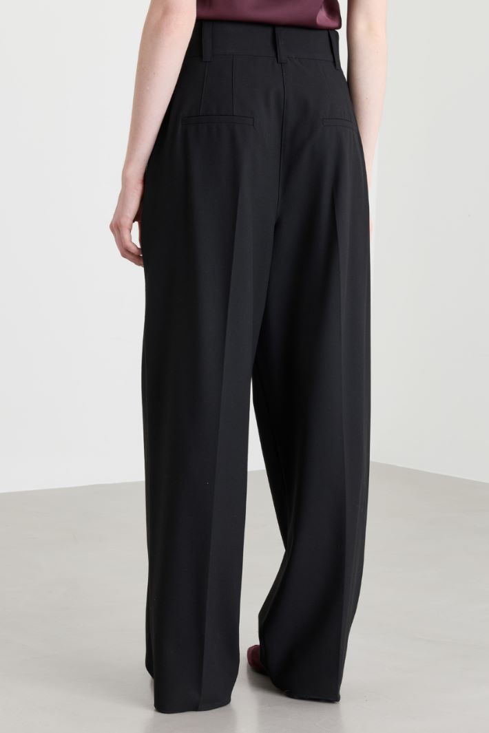 Stretch Canvas Trousers - BLACK - Intrend - 4