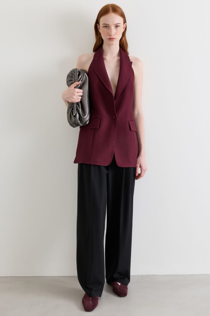 Stretch Canvas Trousers - BLACK - Intrend