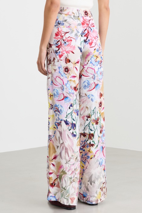 Pantalone in raso stampato