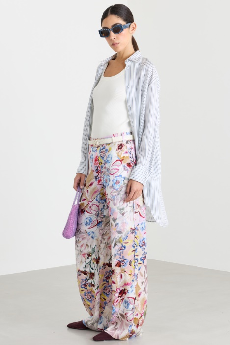 Pantalone in raso stampato - Intrend