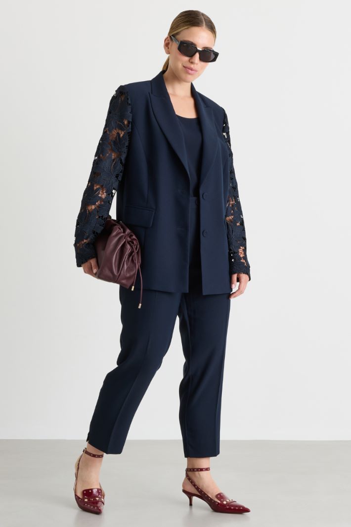 Pressed-crease trousers - BLUE - Intrend