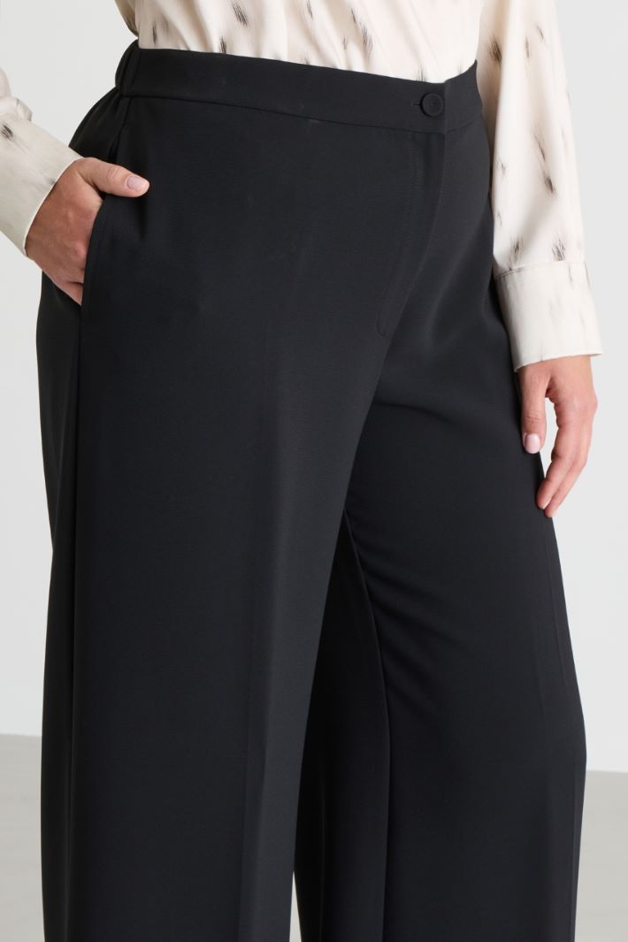 Bi-stretch cady trousers - BLACK - Intrend - 3