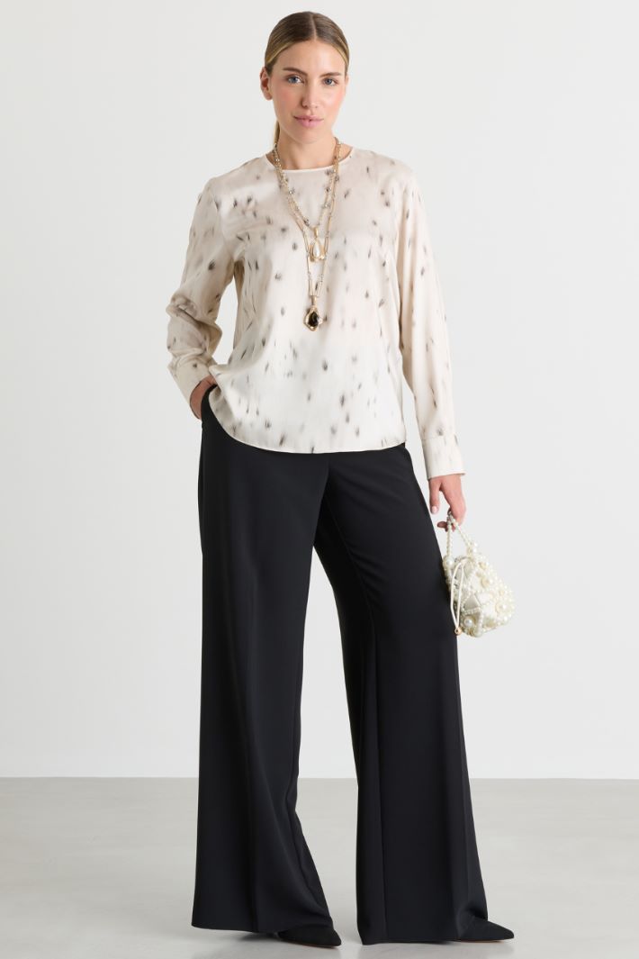 Bi-stretch cady trousers - BLACK - Intrend
