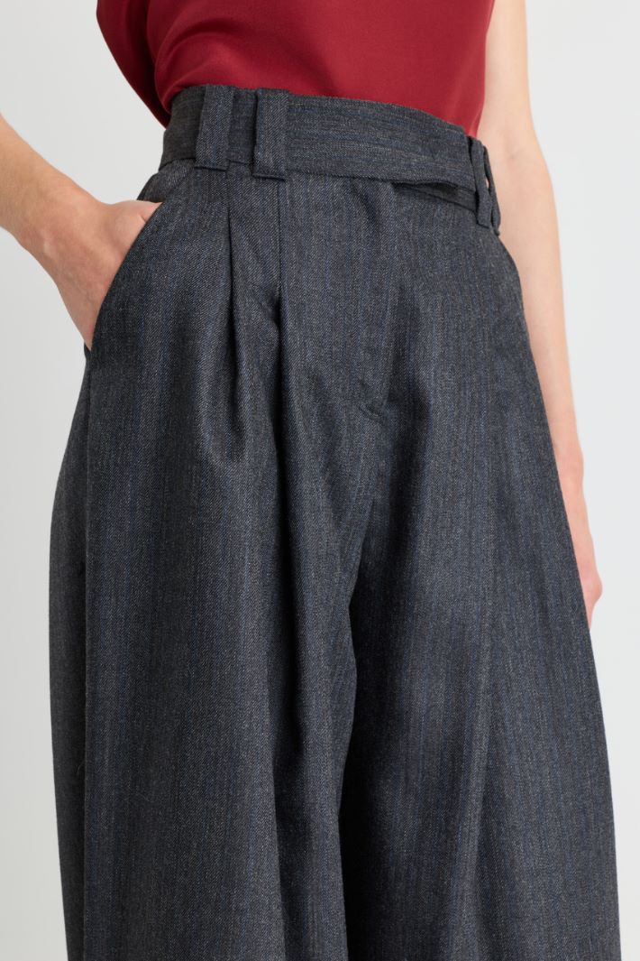 Pleated wide-leg trousers - GREY - Intrend - 3