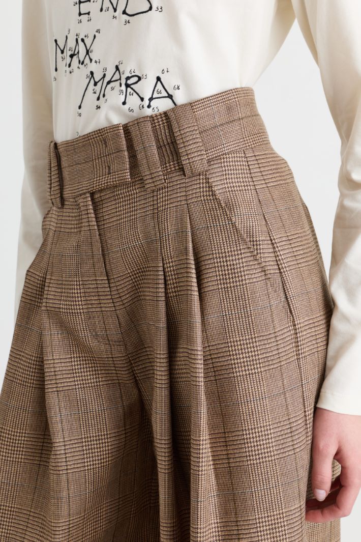 Pleated wide-leg trousers - CAMEL BROWN - Intrend - 3