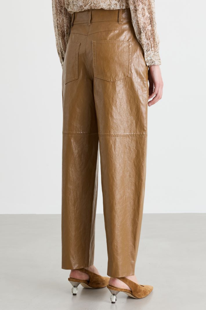 Coated Trousers - BROWN - Intrend - 4