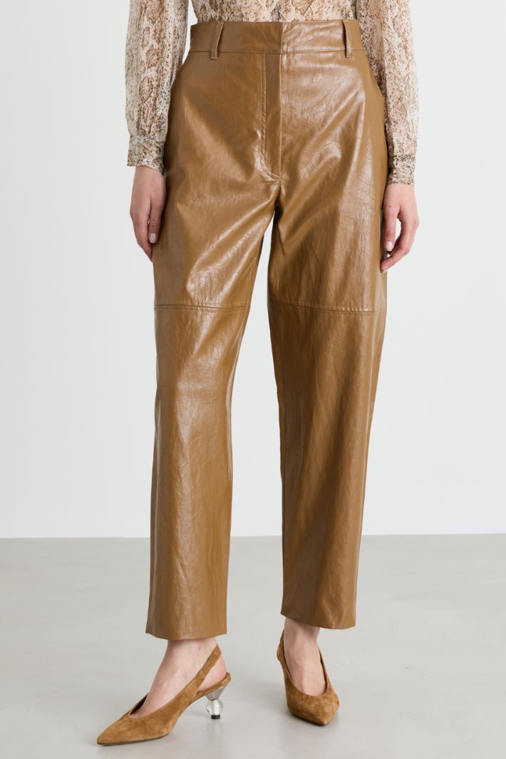 Coated Trousers - BROWN - Intrend - 2