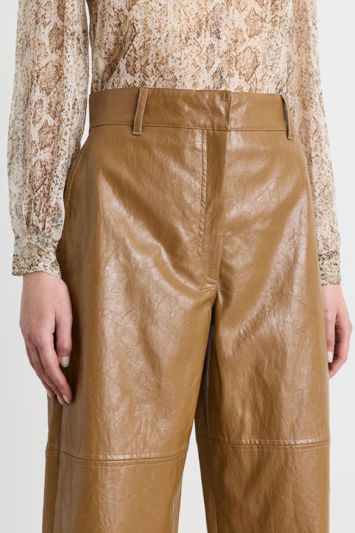 Coated Trousers - BROWN - Intrend - 3
