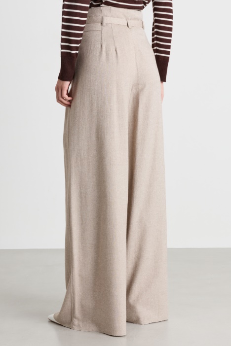 Pantalone a palazzo in saglia stretch