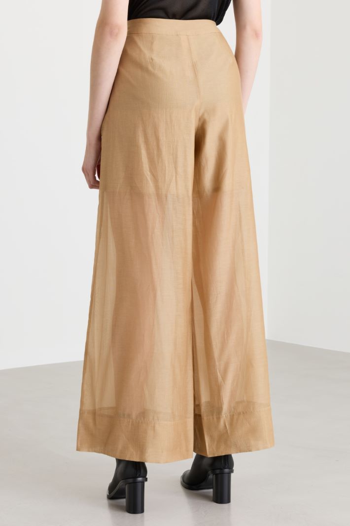 Wide-leg organza trousers - CAMEL - Intrend - 4