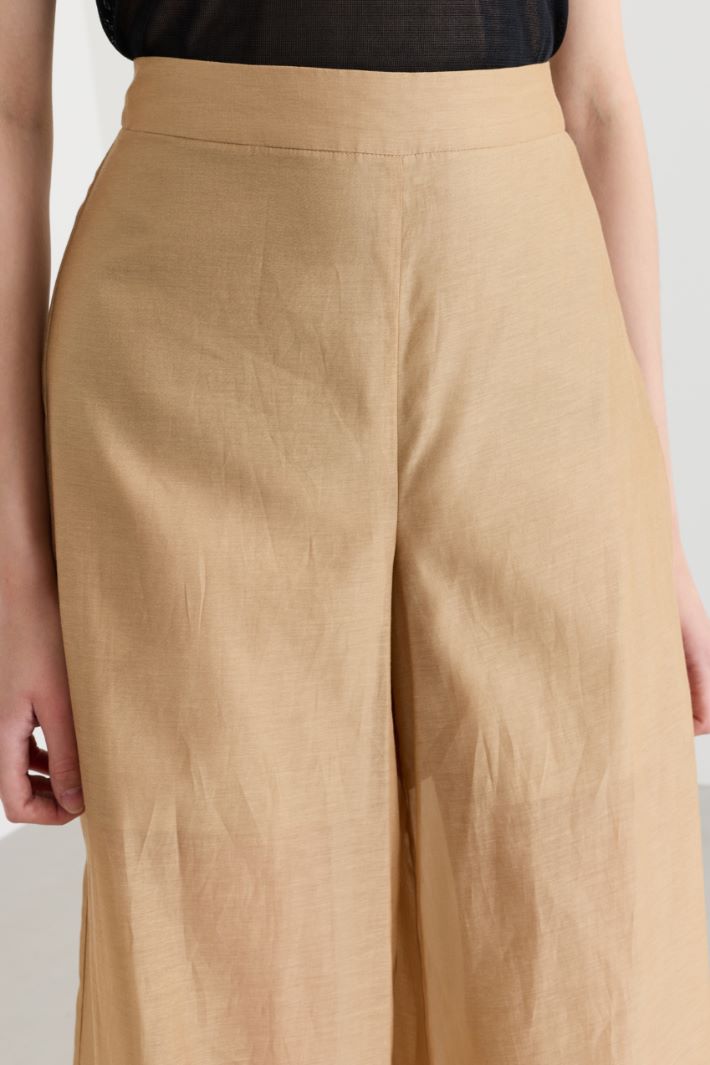 Wide-leg organza trousers - CAMEL - Intrend - 3