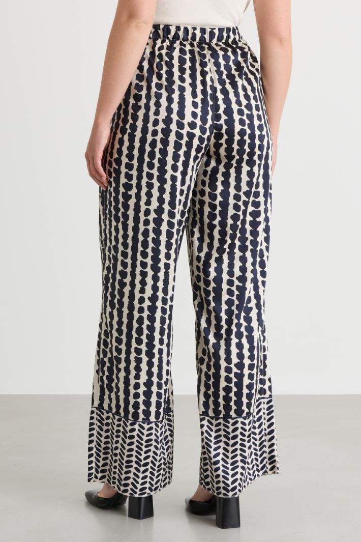 Pantalone in raso - BIANCO BLU - Intrend - 4
