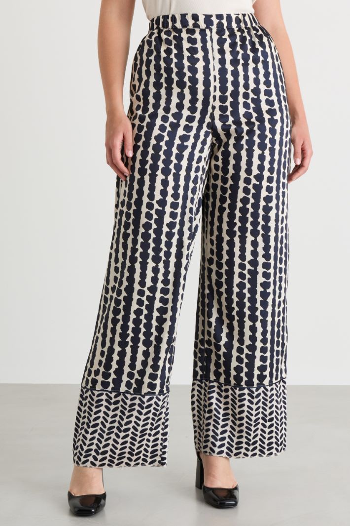 Pantalone in raso - BIANCO BLU - Intrend - 2