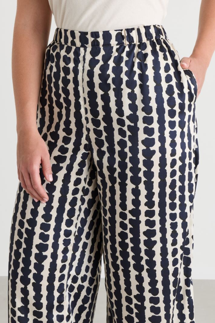 Pantalone in raso - BIANCO BLU - Intrend - 3