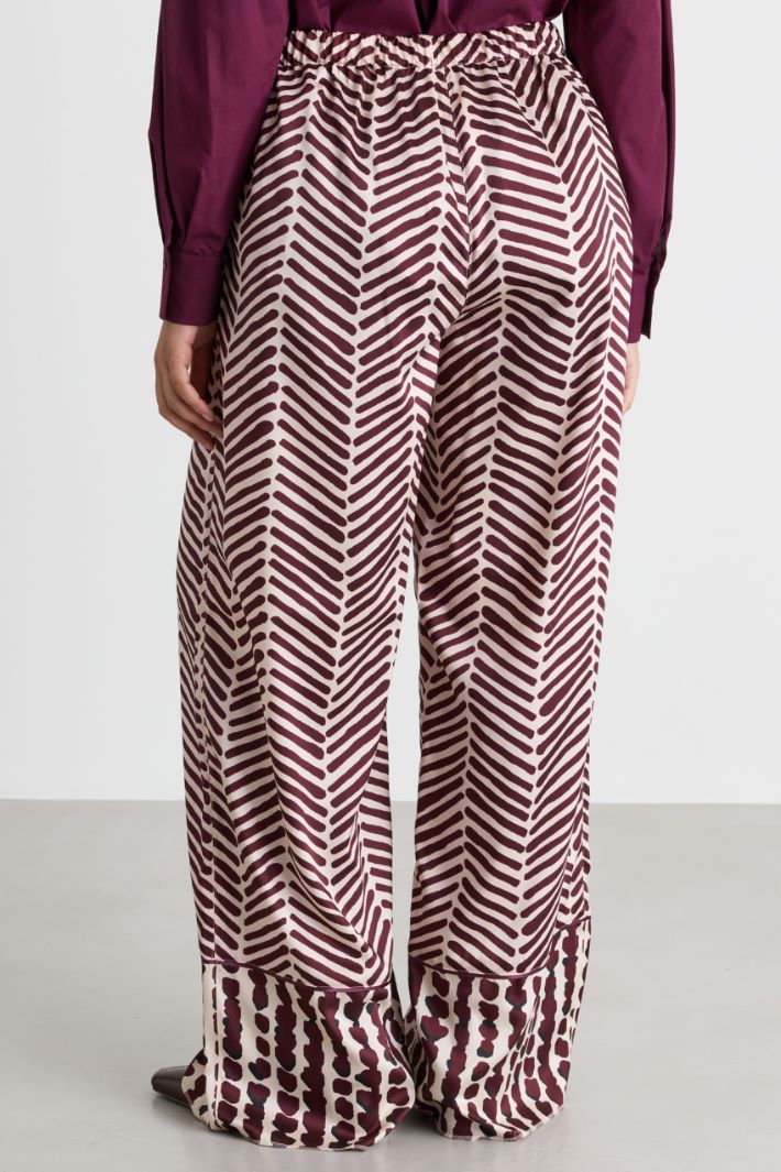 Pantalone in raso - BIANCO BORDEAUX - Intrend - 4