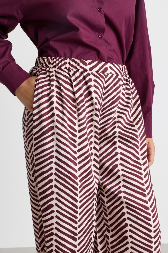 Pantalone in raso - BIANCO BORDEAUX - Intrend - 3