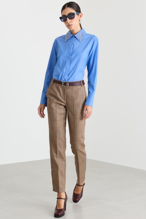 Slim-Fit Wool Twill Trousers - Intrend