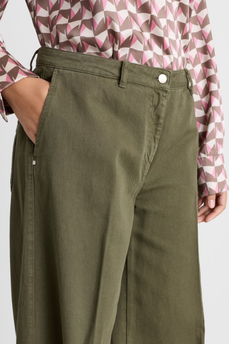 Pantalone palazzo in bull di cotone