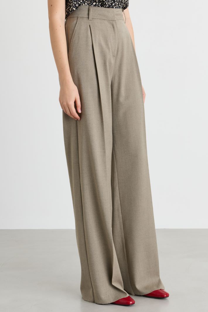 Pantalone ampio in saglia - BEIGE - Intrend - 2