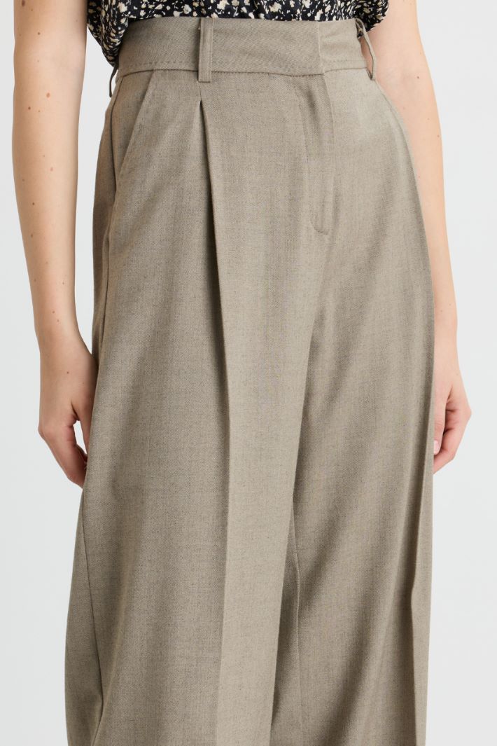 Pantalone ampio in saglia - BEIGE - Intrend - 3